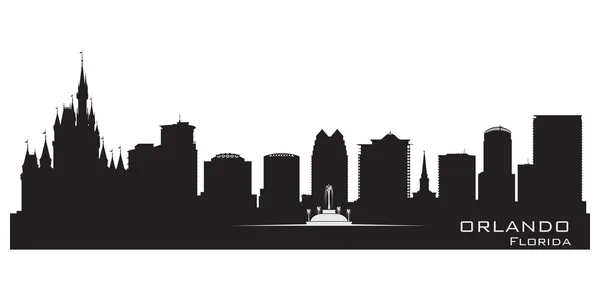 Orlando, Floride skyline. Silhouette de ville détaillée — Image vectorielle