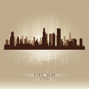 Chicago, Illinois skyline şehir silueti