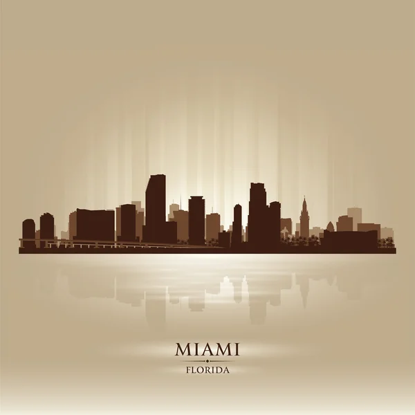 Miami, Florida skyline stad silhouet — Stockvector