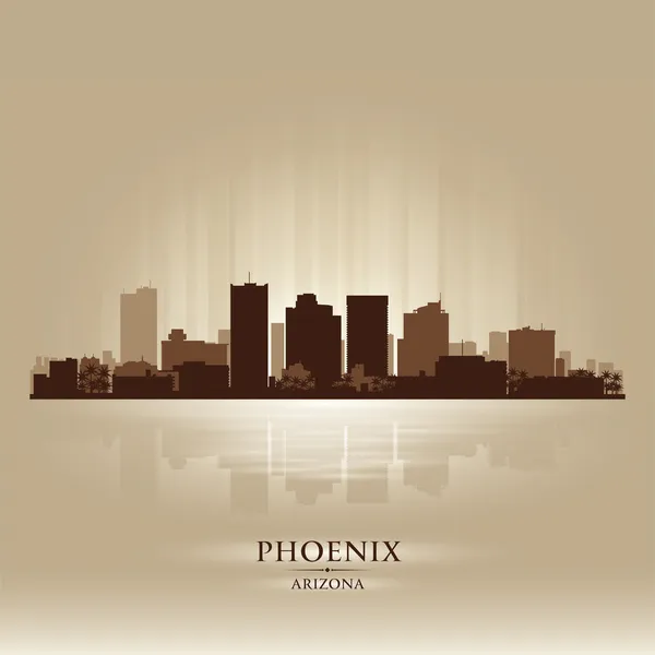 Phoenix, arizona panoramę miasta sylwetka — Wektor stockowy