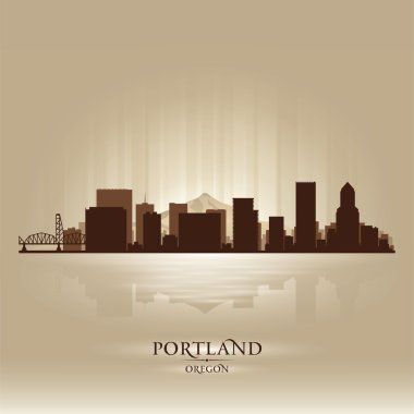 Portland oregon skyline şehir silueti