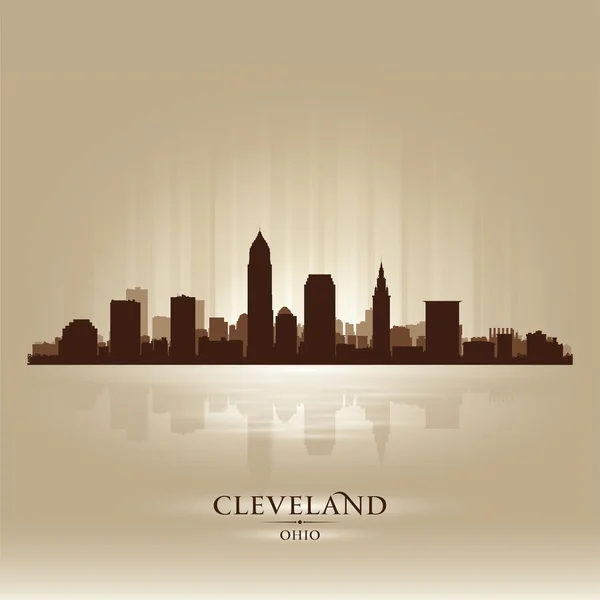Cleveland Ohio skyline silueta de la ciudad — Vector de stock
