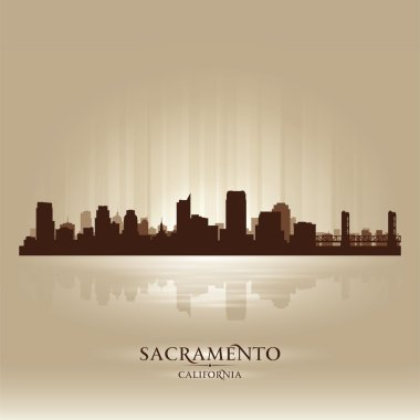 Sacramento California skyline city silhouette clipart