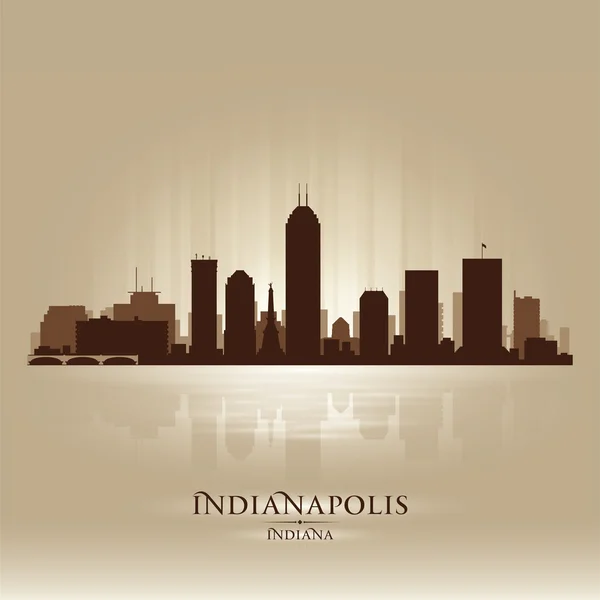 Indianapolis indiana skyline stad silhouet — Stockvector
