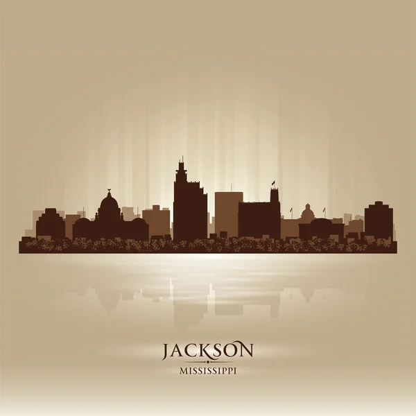 Jackson mississipi skyline şehir silueti — Stok Vektör