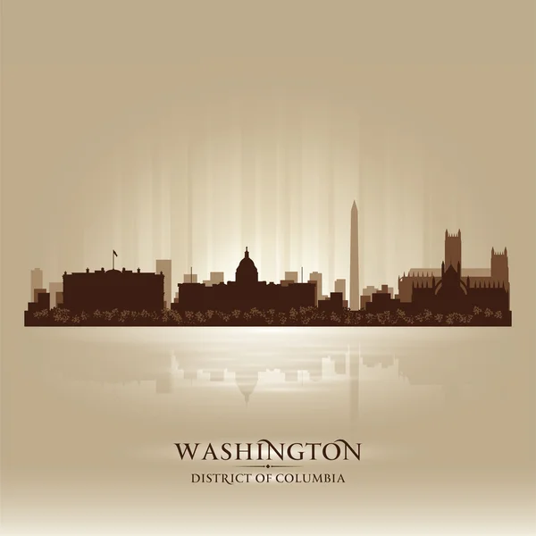 Silueta de la ciudad del horizonte del Distrito de Washington de Columbia — Vector de stock