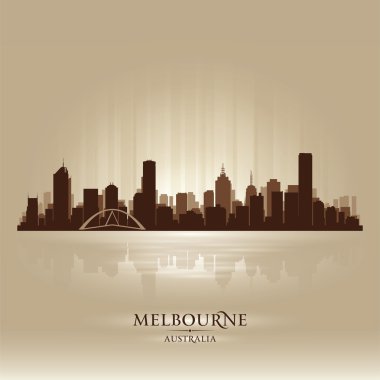 Melbourne Avustralya skyline şehir silueti