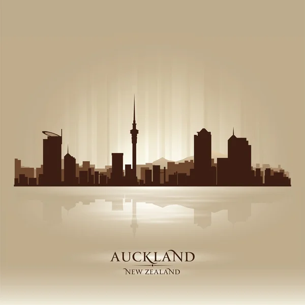 Nowa Zelandia Auckland panoramę miasta sylwetka — Wektor stockowy