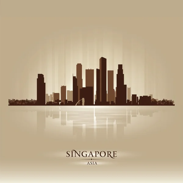 Singapur Asia skyline silueta de la ciudad — Vector de stock