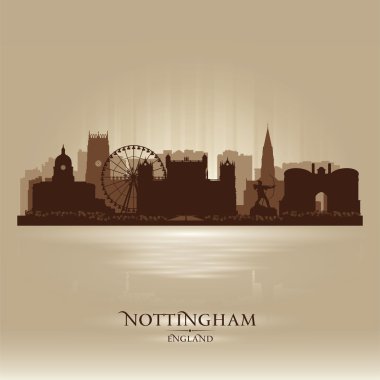 Nottingham İngiltere skyline şehir silueti