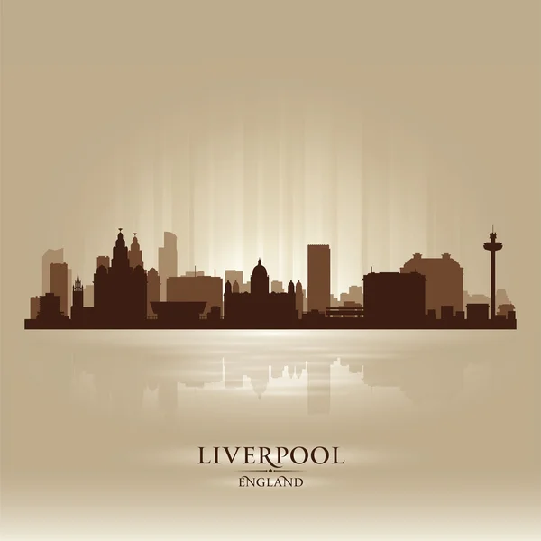 Liverpool Inghilterra skyline città silhouette — Vettoriale Stock