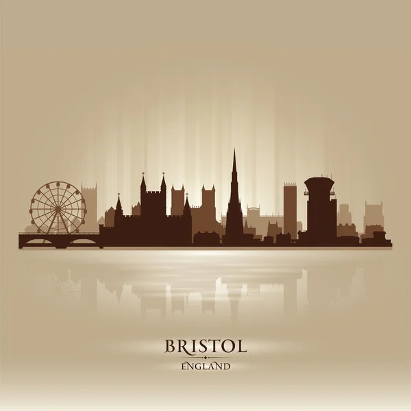 Bristol Inghilterra skyline città silhouette — Vettoriale Stock