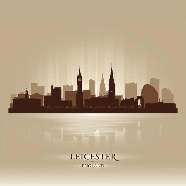 Leicester Inghilterra skyline città silhouette — Vettoriale Stock