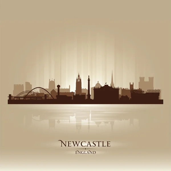 Newcastle Inglaterra skyline silueta de la ciudad — Archivo Imágenes Vectoriales