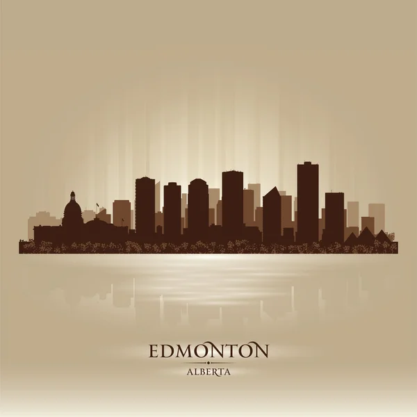 Edmonton alberta skyline stadens siluett — Stock vektor