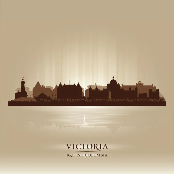 维多利亚不列颠哥伦比亚省的天际线城市剪影 — 图库矢量图片