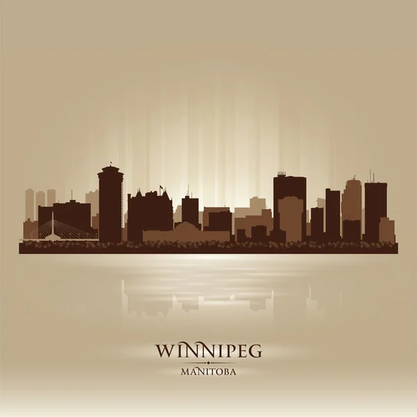 Winnipeg Manitoba skyline silueta de la ciudad — Vector de stock
