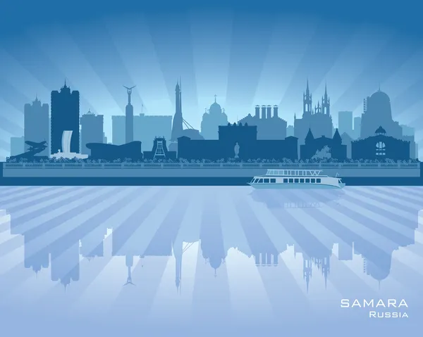 Samara Russie silhouette de ville skyline — Image vectorielle