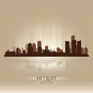 Detroit michigan city skyline siluet