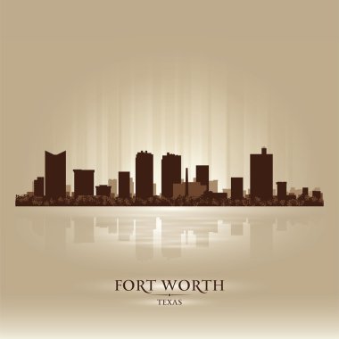 Fort worth texas city skyline siluet