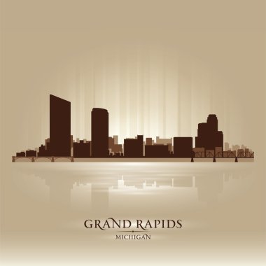 Grand Rapids Michigan city skyline silhouette clipart
