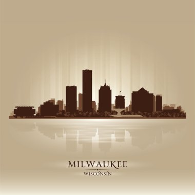 Milwaukee, wisconsin şehir manzarası siluet