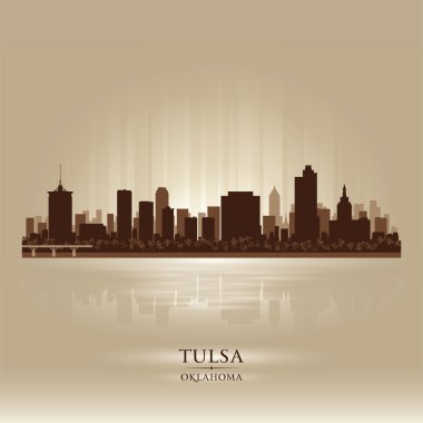 Tulsa oklahoma city skyline siluet
