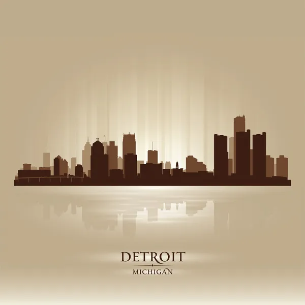 Detroit michigan city skyline silueta — Stockový vektor