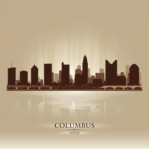 哥伦布俄亥俄州城市天际线轮廓 — 图库矢量图片