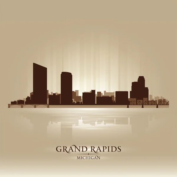 Grand Rapids silueta del horizonte de la ciudad de Michigan — Vector de stock