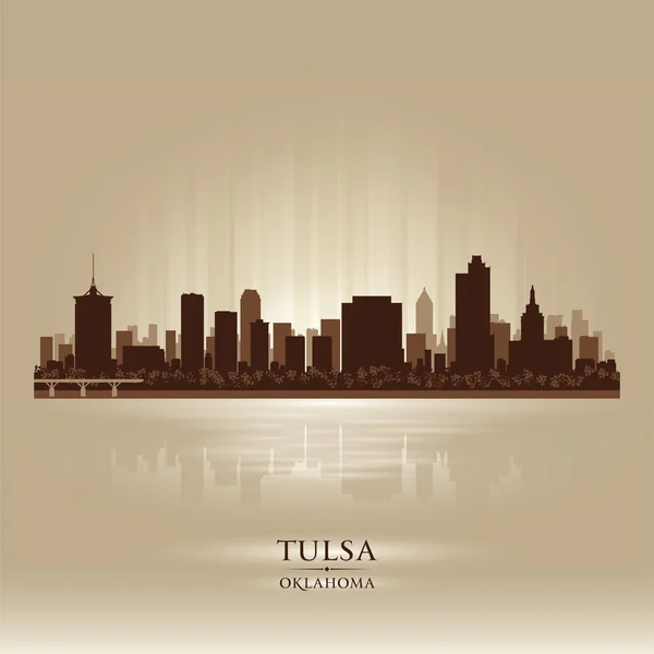 Tulsa Oklahoma silueta del horizonte de la ciudad — Vector de stock