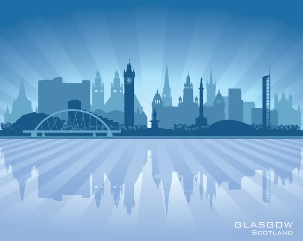 Glasgow Scotland skyline city silhouette — Stock Vector