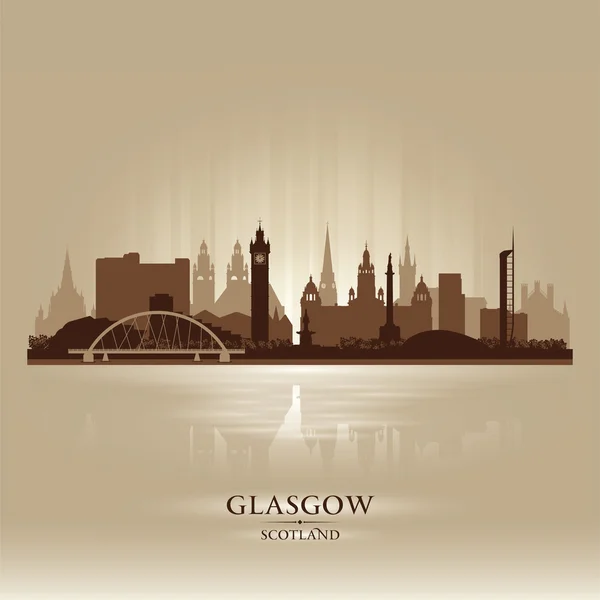 Glasgow Schotland skyline stad silhouet — Stockvector