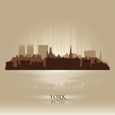 York England city skyline silhouette clipart