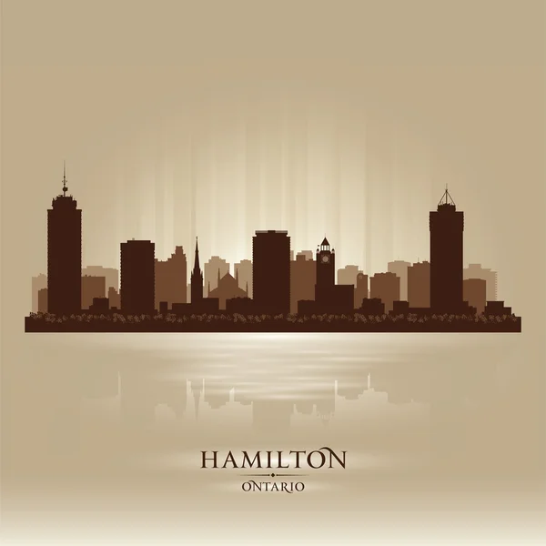 Hamilton Kanada skyline stadens siluett — Stock vektor