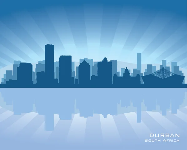 Durban Afrique du Sud silhouette skyline de la ville — Image vectorielle