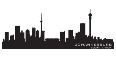 Johannesburg Güney Afrika skyline detaylı vektör siluet