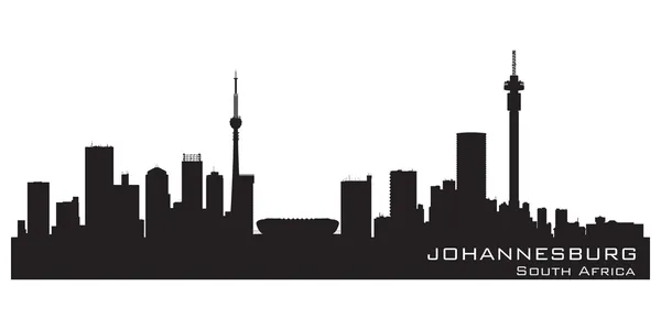 Johannesburg Afrika Selatan skyline Detail vektor siluet - Stok Vektor