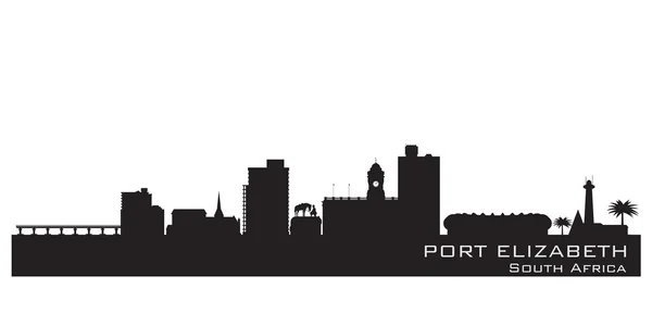 Port Elizabeth África do Sul skyline silhueta vetorial detalhada —  Vetores de Stock