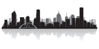 Melbourne Avustralya şehir manzarası siluet vektör