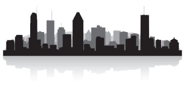 Montreal Canada city skyline vector silhouette clipart