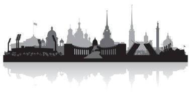 Saint petersburg şehir manzarası siluet vektör