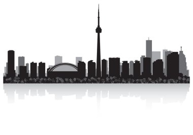 Toronto Kanada şehir manzarası siluet vektör