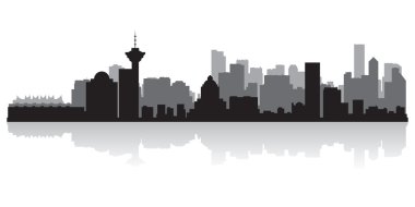 Vancouver Canada city skyline vector silhouette clipart