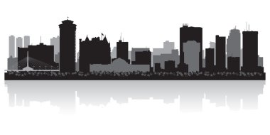 Winnipeg Kanada şehir manzarası siluet vektör
