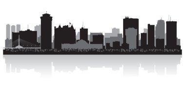 Winnipeg Canada city skyline vector silhouette clipart
