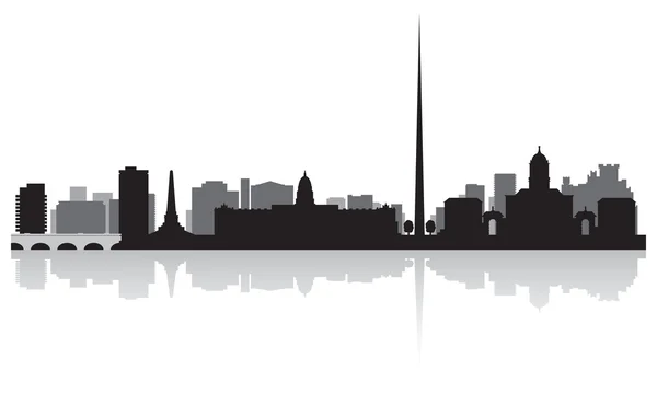 Dublin city skyline vector silhouette — Stock Vector