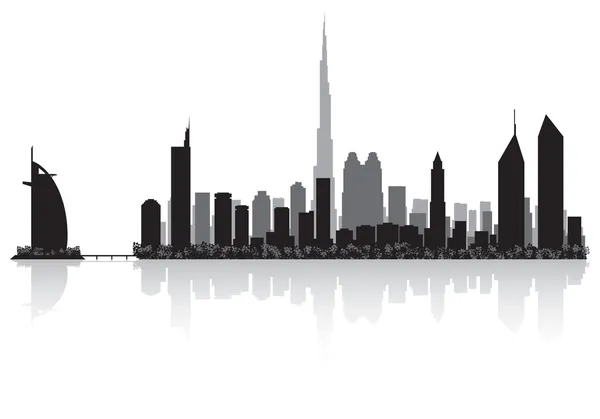 Dubai skyline silueta vector de la ciudad — Vector de stock