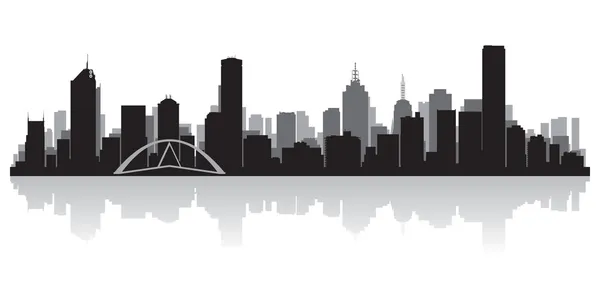 Melbourne Australië stad skyline vector silhouet — Stockvector