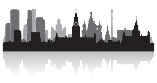 Moscú ciudad skyline vector silueta — Vector de stock